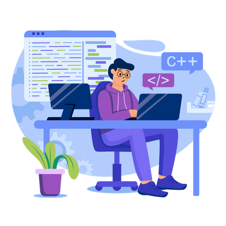 guy using computer